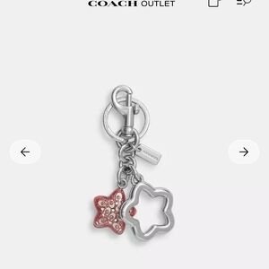 Coach Pink and Silver Star Keychain